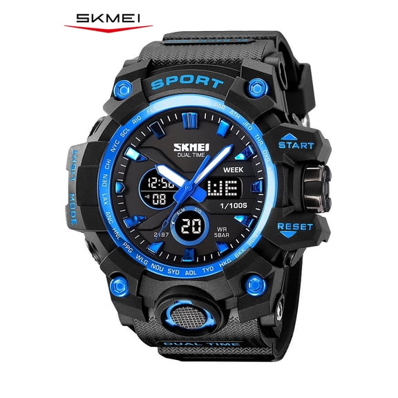 SKMEI Men's Watch Multifunctional Military Sports Outdoor Watch Led Digital Waterproof Alarm Watch Stopwatch