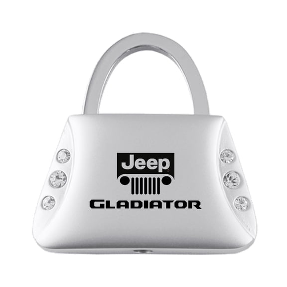 Jeep Gladiator Jeweled Purse Shape Key Ring (Silver)