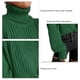thumbnail image 4 of Suéter de punto Cuello alto Hombro caído Jersey de manga larga Suéter casual para mujer Verde L, 4 of 5