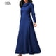 thumbnail image 1 of Qarigey Vestido largo Mujer Color sólido Noche Traje de fiesta de noche Vestidos Azul oscuro 3XL, 1 of 7