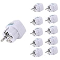 thumbnail image 1 of 10pc European Schuko Plug Adapter Type E/f Global Universal Travel Converter for Germany France Korea Russia Netherlands Denmark (White), 1 of 4