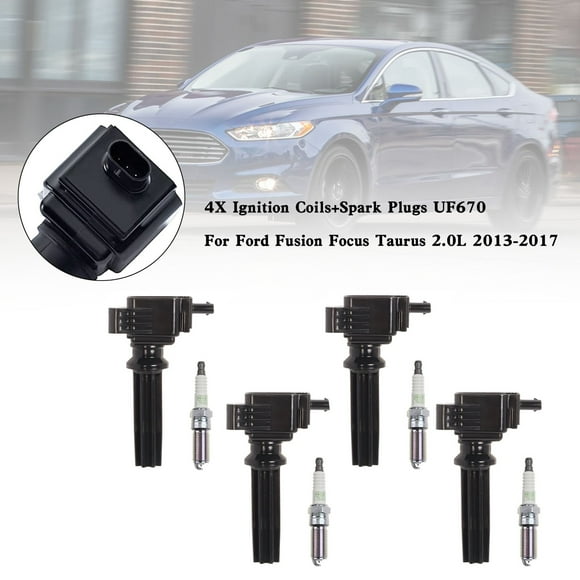 4 bobinas de encendido + bujías UF670 para Ford Fusion Focus Taurus 2.0L 2013-2017