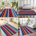 thumbnail image 4 of Large Area Rugs 5'x8', Mexican Style Carpet Runner Indoor Outdoor Rugs Home Decor Aesthetic, Colorful Mexico Stripes Ombre Red Blue Non Slip Mats Washable Accent Rug for Living Room Bedroom, 4 of 8