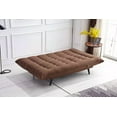 thumbnail image 2 of 3 in 1 Convertible Futon Sofa Bed, Soft Fabric Tufted Lounge Sofa Bed Living Room Couch, Brown, 2 of 3