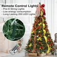 thumbnail image 3 of 6.5FT Pop-Up Xmas Tree with Remote Control, Pre-Lit with 200 Warm White Bulbs, Embellished with a Red Bow for Quick and Easy Installation, 3 of 9