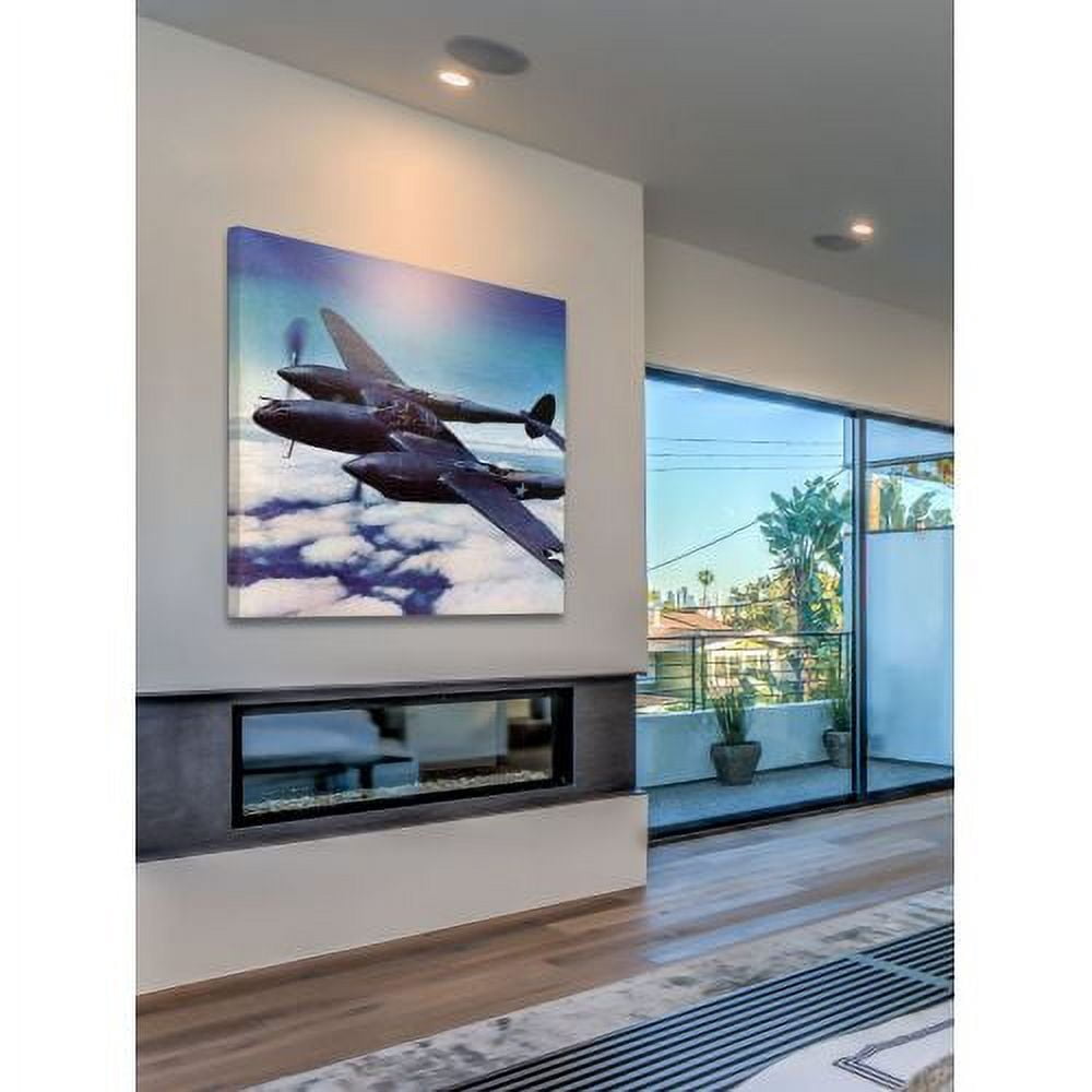 "Black Plane" Painting Print on Wrapped Canvas