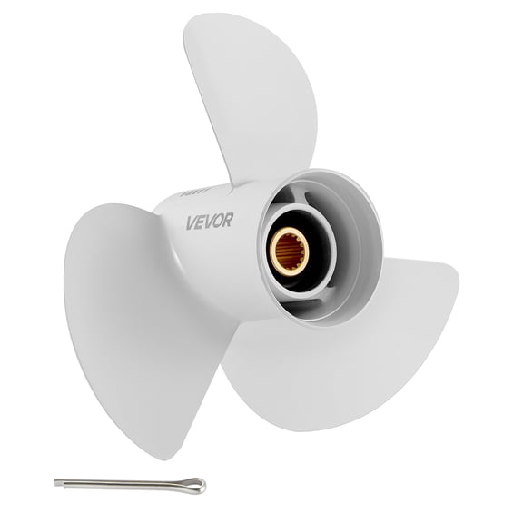 VEVOR Outboard Propeller, Upgrade OEM 15 Spline Tooth Aluminum Outboard Boat Propeller Fit Yamaha Engines 50-130 HP, 4-1/4" Gearcase, 3-Blade, RH (Right Hand Rotation), OEM Parts No. 6E5-45954-00-EL