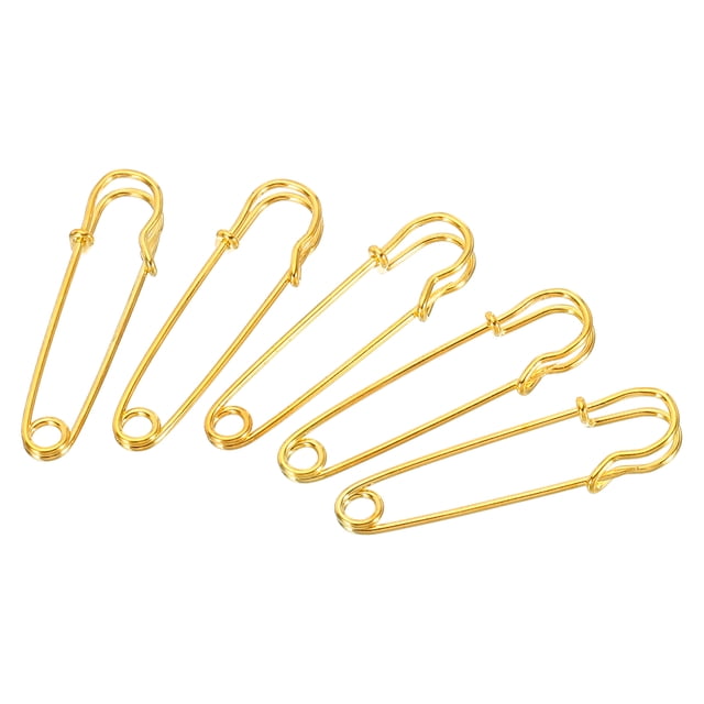 Uxcell Safety Pins 1.5 Inch Large Metal Sewing Pins Gold Tone 50Pcs