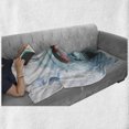thumbnail image 6 of Psychedelic Soft Flannel Fleece Throw Blanket, Gorilla with Feathers Digital Triangle Geometric Style Monkey Theme Print, Cozy Plush for Indoor and Outdoor Use, 70" x 90", Blue, by Ambesonne, 6 of 6