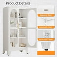 thumbnail image 4 of 61" H Locking Display Cabinet with Glass Door, Metal Cabinets with 3 Adjustable Shelves, Caninet Display Case for Living Room, Collectibles, Clinic, Home - Assembly Required White, 4 of 8