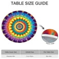 thumbnail image 6 of Colorful Rainbow Tie Dye Spiral Pattern Round Fitted Tablecloth with Elastic Edge,Dining Table Cover Waterproof,Outdoor Round Tablecloth for Camping,Dining,Indoor and Outdoor, 6 of 7