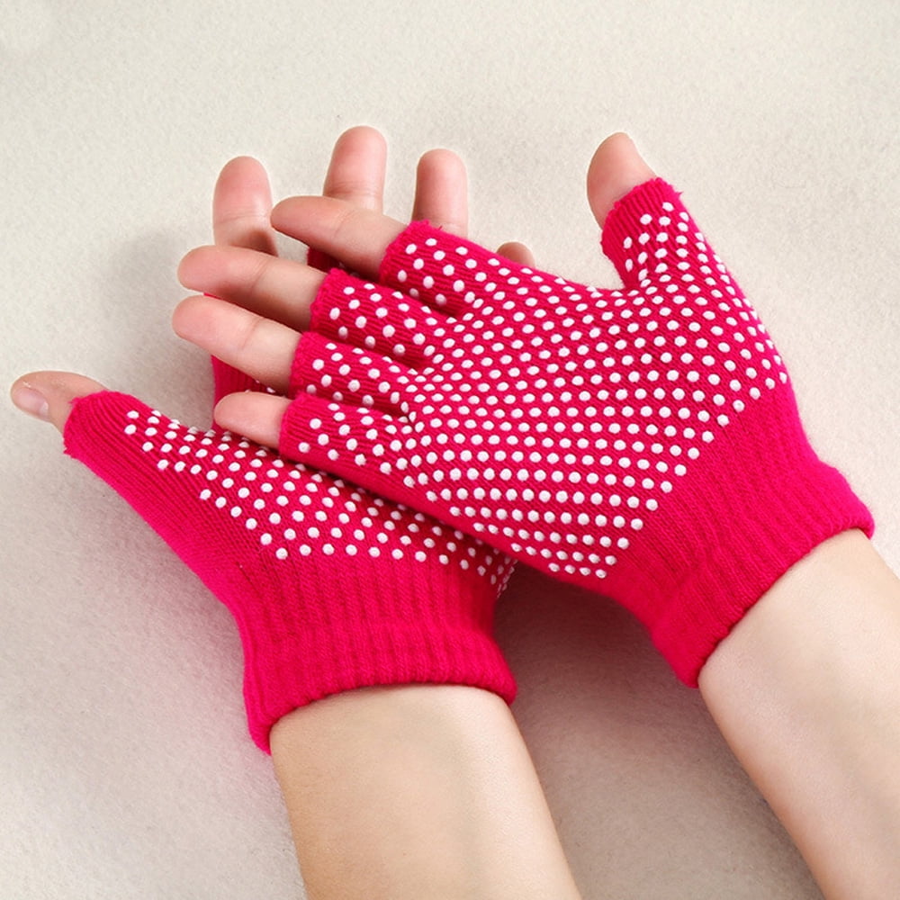 Yoga Gloves 2 PAIR Fingerless Gloves NonSlip Gloves for Pilates with