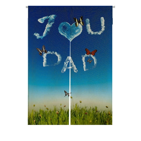 Cortina Noren ABPHQTO Te amo papá mariposa cielo azul japonés 85x120 cm