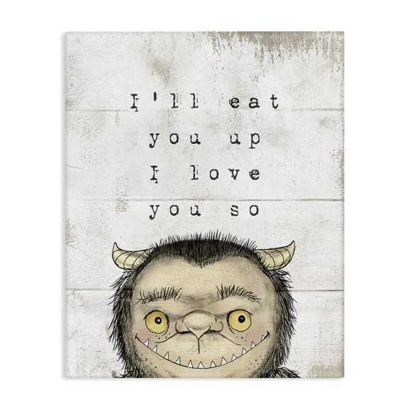 Stupell Industries Contemporary I Love You So Phrase Mythical Forest Monster Canvas Art, 30 x 40, by Lil' Rue