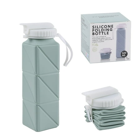

Generic Collapsible Water Bottles Leakproof Lid –Food-Grade BPA-Free Silicone Travel Bottles–Foldable Water Bottle for Travel Gym Hiking Sports Camping Gray One Size