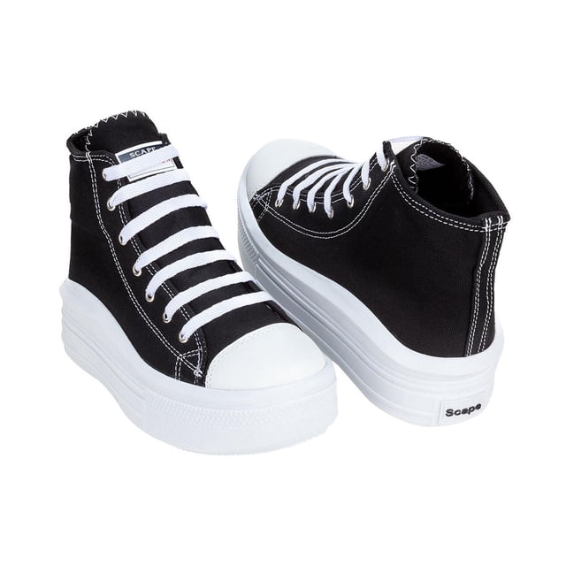Tenis Blancos Escolar Urbano Casual Niña 03536-38 negro 25.0