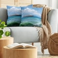 thumbnail image 5 of Ambesonne Nautical Throw Pillow Cover 2 Pack, Waves Ship Travel, 20", Blue, 5 of 5