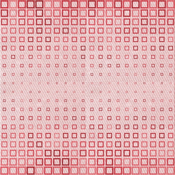 Ahgly Company Machine Washable Indoor Square Transitional Light Rose Pink Area Rugs, 6' Square