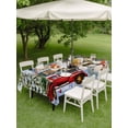 thumbnail image 3 of Outdoor Tablecloth with Umbrella Hole and Zipper, Farmhouse Christmas Snowman Rectangle Table Cloth 60x120 Inch Waterproof Tablecloth, Xmas Tree Truck Snowflake Picnic Table Cover for Patio Camping, 3 of 7