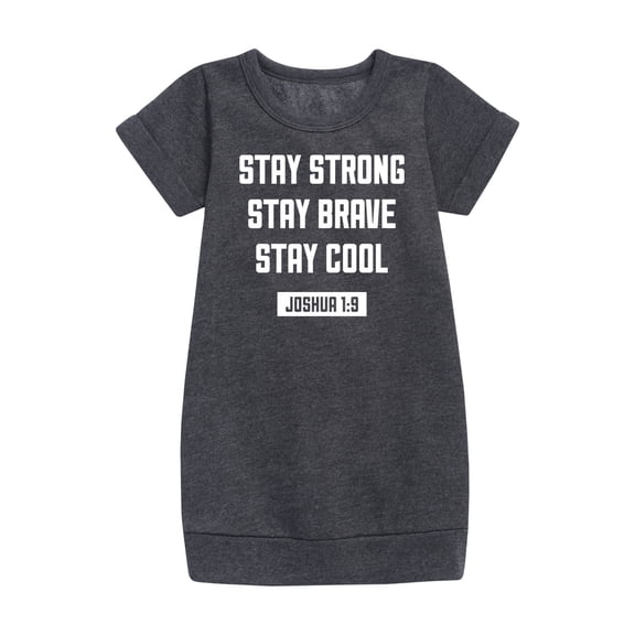 Instant Message - Stay Strong Brave Cool - Toddler & Youth Girls Fleece Dress