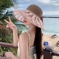 thumbnail image 3 of SikaFu The New Anti -Ultraviolet Ou Genfish Fisherman Hat Girl Summer Outdoor Bow Sunscreen Sunscreen Hat Beach Hat, 3 of 9