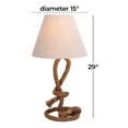 thumbnail image 4 of DecMode 29" Twisted Rope Knot Brown Table Lamp with Cream Fabric Shade, 4 of 11
