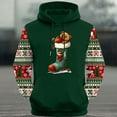 thumbnail image 4 of RYDCOT Mens Ugly Christmas Sweatshirt Fuzzy Sherpa Long Sleeve Hoodie Christmas Tree Bear Christmas Shoes Printed Soft Pullover Tops Green, 4 of 5
