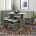 Linon Wickford Corner Dining Breakfast Nook Set with Storage, Table