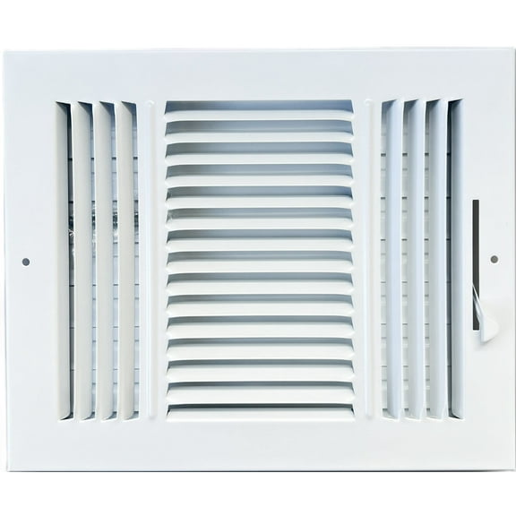 10"x 8" (Duct Opening Size) 3-Way Stamped Face Steel Ceiling/sidewall Air Supply Register - Vent Cover - Actual Outside Dimension 11.75" X 9.75"