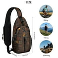 thumbnail image 4 of Bookshelf Wall Pattern Sling Bag, Library Reading Crossbody Backpack for Bookworms, Born to Read Travel Daypack, 4 of 5