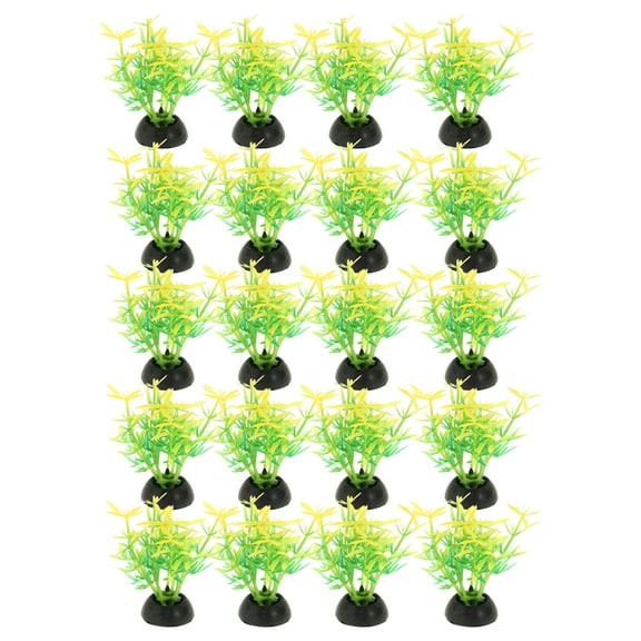 Unique Bargains 20 Pcs Aquarium Plants Decorations Artificial Aquatic Plants Green 1.97"
