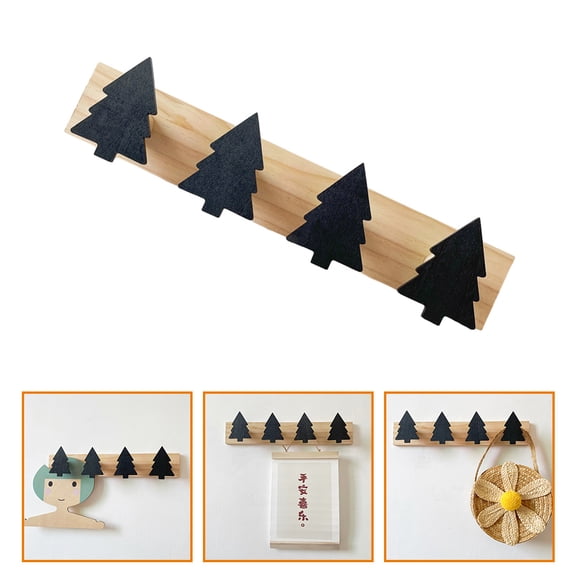 MERRYHAPY Wooden Christmas Tree Hooks for Clothes and Hat Storage, Multi-Color, and Decorative