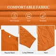 thumbnail image 5 of Asklazy Women Pullovers Sweater Soft Fisherman Cable Long Sleeve Crewneck Sweater,Orange,M, 5 of 9
