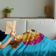 thumbnail image 3 of Bear Soft Flannel Fleece Throw Blanket, Geometrical Head with Triangular Fractal Pattern with Poly Effect, Cozy Plush for Indoor and Outdoor Use, 50" x 70", Fuchsia Blue Pale Brown, by Ambesonne, 3 of 5