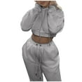 thumbnail image 4 of BLOCLOALO 2 Piece Lounge Set Long Sleeve Fleece Pullover Hoodie Sweatshirts Fashion Outfits Casual Sports Set Sweatsuits Sweatpants and Sweatshirt Set Plus Size Workout Sets Soft Lounge Set Grey S, 4 of 6