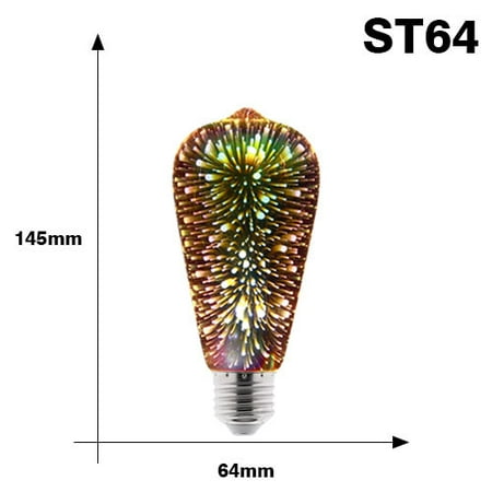 

3D Decoration LED Edison Light Bulb E27 6W 110V 220V Vintage Star Fireworks Lamp Holiday Night Light Ampoule LED Lamp Lighting
