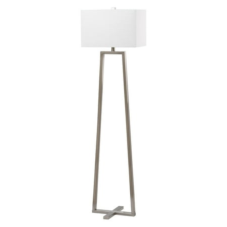 Safavieh Lyell Floor Lamp With Cfl Bulb Nickel Off White Shade