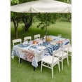 thumbnail image 3 of Outdoor Tablecloth with Umbrella Hole and Zipper, Blue Coastal Rectangle Table Cloth 52x70 Inch Waterproof Tablecloth, Coral Shell Starfish Seahorse Summer Beach Picnic Table Cover for Patio Camping, 3 of 7