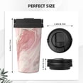 thumbnail image 3 of Portable Thermos Cup Coffee Cup 6.9×3.4in Invisible Ring Easy To Carry For Car Cafe Office Home Pink Marble_21256_3, 3 of 8
