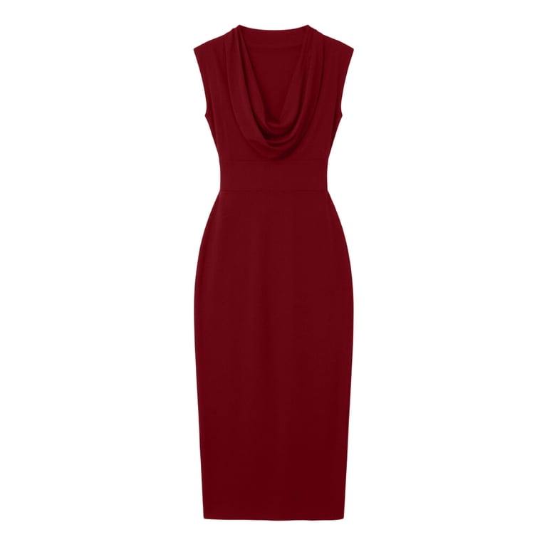 classy red bodycon dress QUNYINEY Midi Wedding Dresses for Women Guest Party Black Sleeveless Elegant Dresses Slim Fit Formal Dresses Made The Right Call