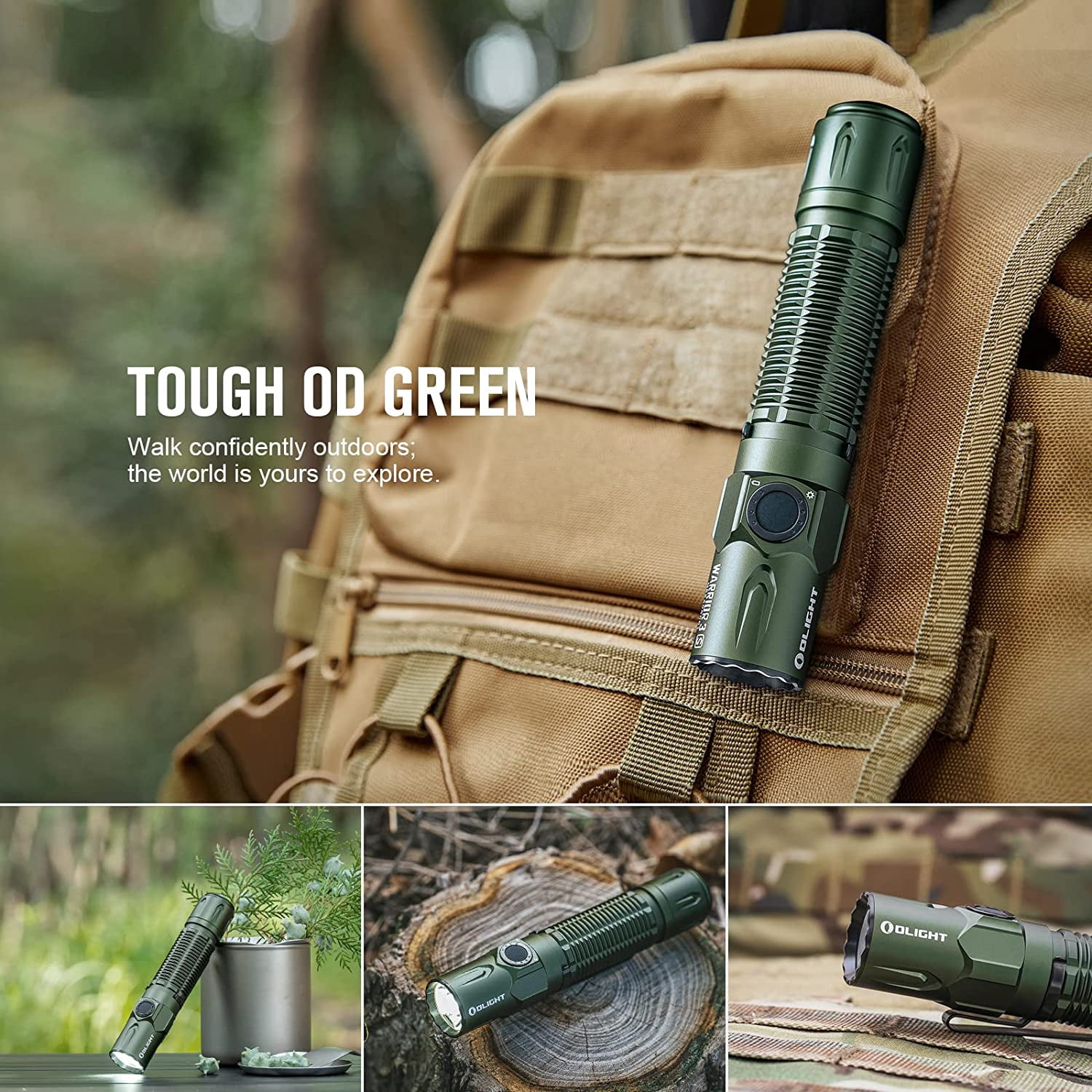 Olight Warrior 3S OD Green Flashlight