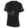 thumbnail image 2 of Women's WEAR by Erin Andrews x Gracie Hunt Black Carolina Panthers Draft Me Lace-Up T-Shirt, 2 of 4