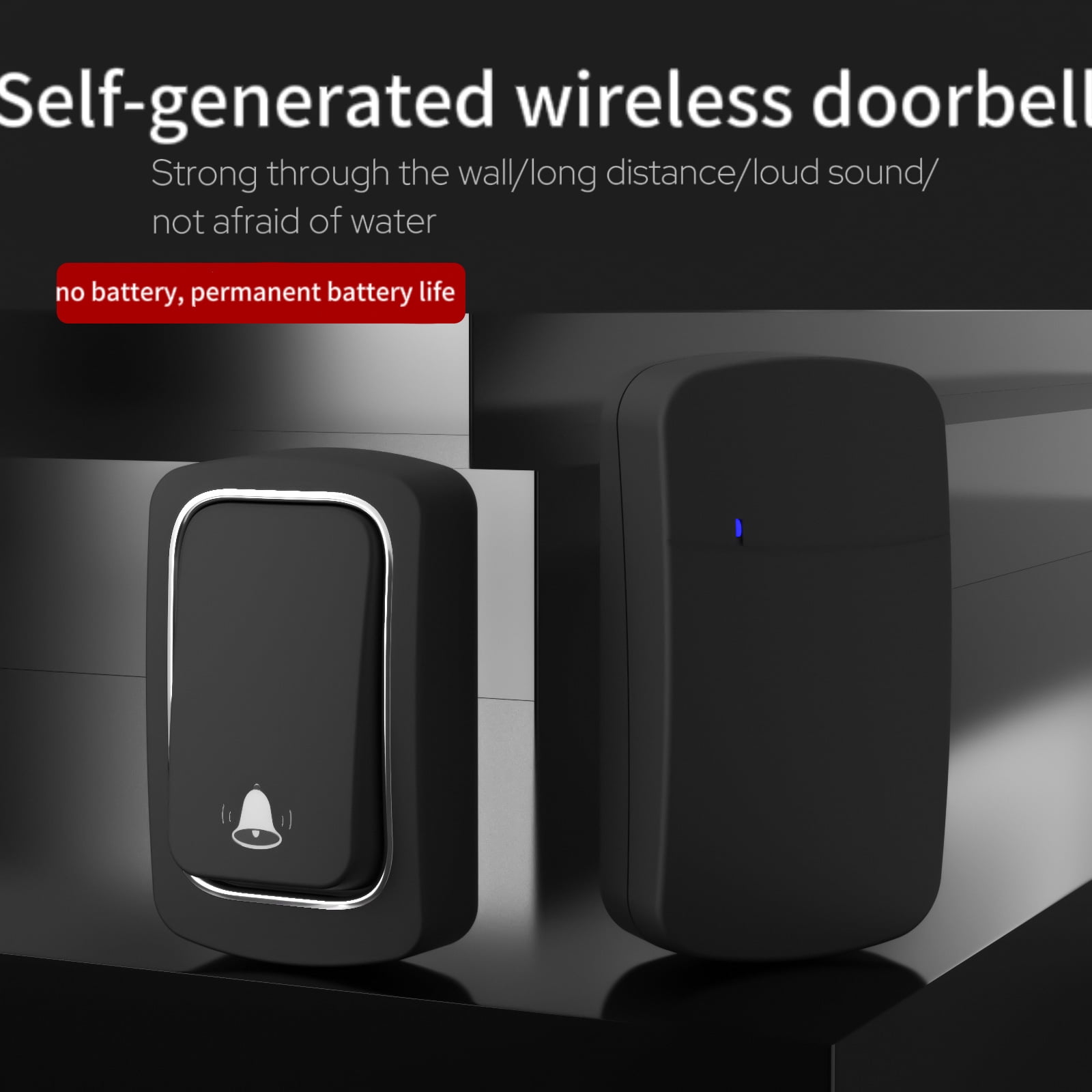 Wireless Self-powered Doorbell Household Electronic Remote Control Doorbell Battery-free Elderly Pager