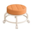 thumbnail image 2 of yuksok Tabouret Rond à Roulettes Bas, Robuste, Pivotant à 360 Degrés, Chaise Pivotante, Chaussure, Orange, 2 of 9