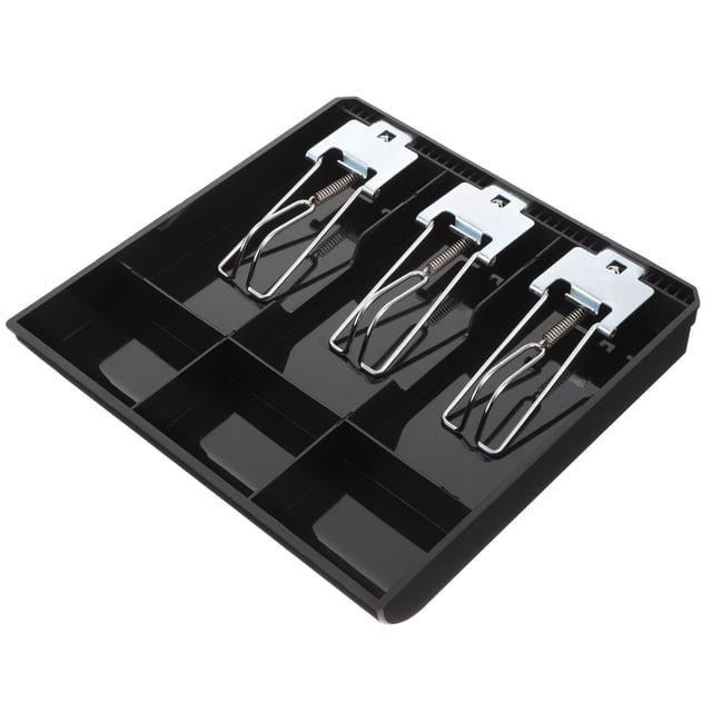 COOPHYA Cash Drawer Tray 1Pcs for Supermarket Cash Register Drawer Insert Black Plastic and Metal Rectangular Design
