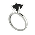 thumbnail image 2 of 2 ctw Solitaire Anniversary Ring for Women | Princess Cut Natural Onyx | Hyperallergenic Solid 18K White Gold, 2 of 5