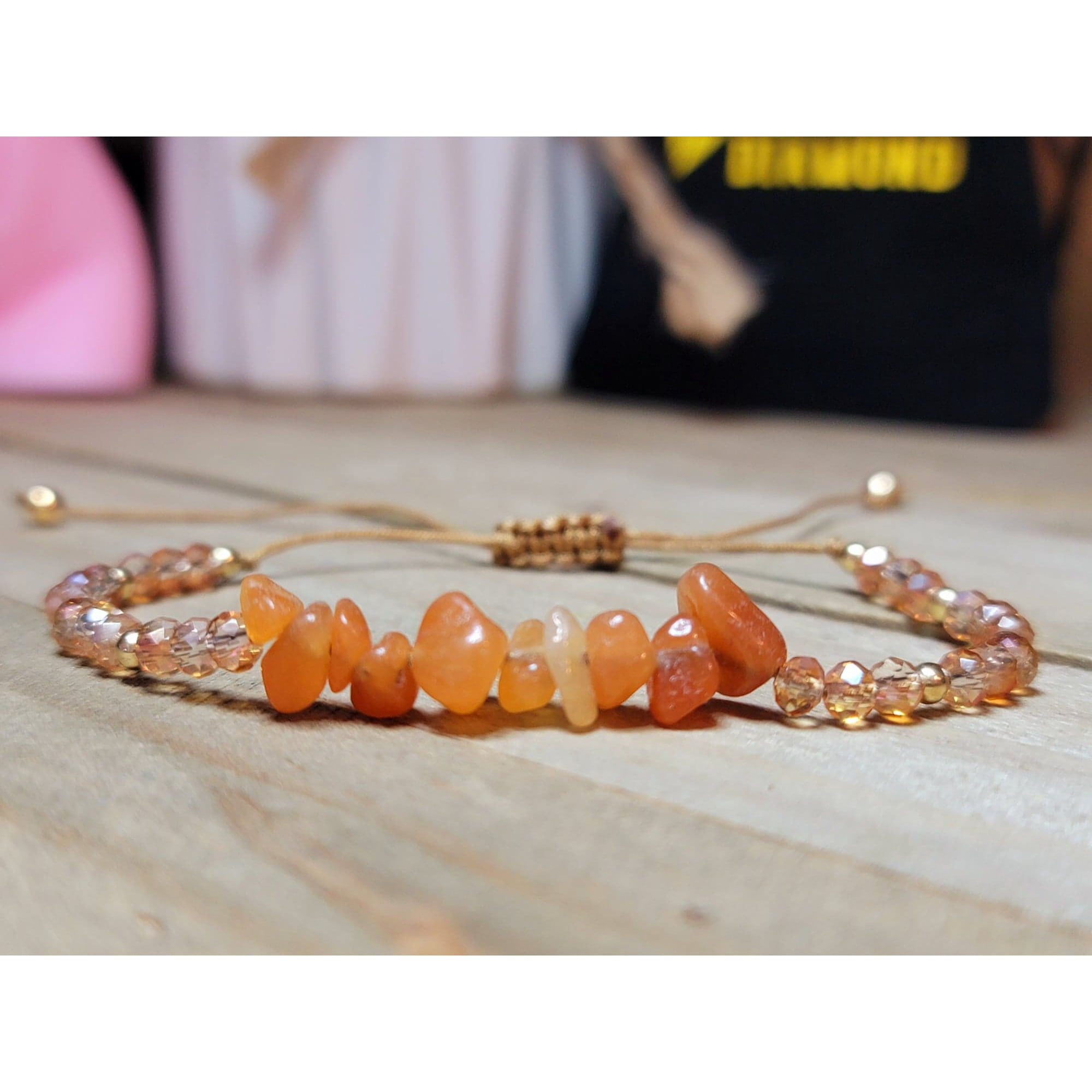 4mm Carnelian Beaded Bracelet - Adjustable Size, Unisex