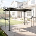 thumbnail image 3 of Outsunny Pavillon de Gril à Toit Rigide 12 Pieds x 6 Pieds, Pavillon BBQ avec 2 Tablettes Latérales, 3 of 10