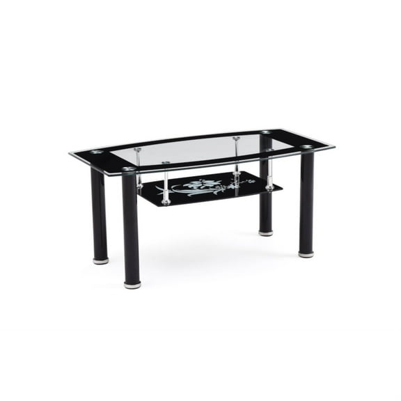 Hodedah Tempered Glass Coffee Table