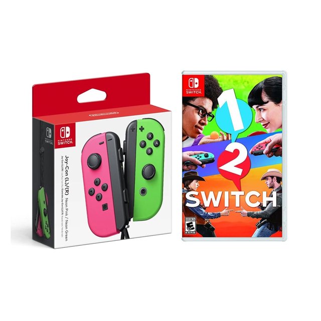 Nintendo Switch Joy-Con (G/d) - Rose Néon/vert Néon, 1-2 Switch - Nintendo Switch (Disque de Jeu) Jeu de Fête Multijoueur, Console Non Incluse
